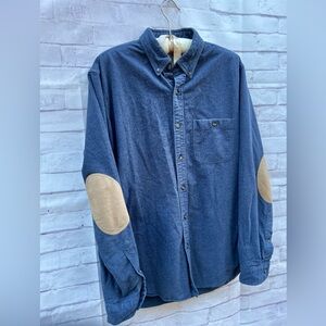 VTG J Crew size M cotton elbow patch flannel work shirt barn chore Gorpcore